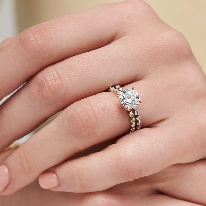 14K Rose Gold Bliss Shared Prong Diamond Engagement Ring