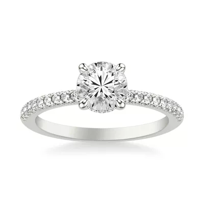 Penny Pavé Diamond Hidden Halo Engagement Ring
