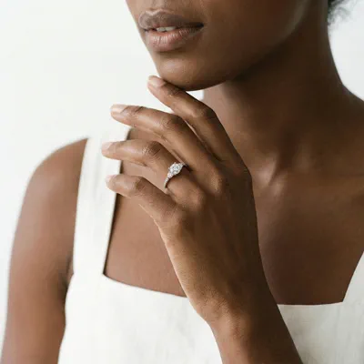 Brigitte Pavé Lab Diamond Engagement Ring