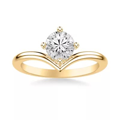 Candace Hidden Halo Chevron Engagement Ring