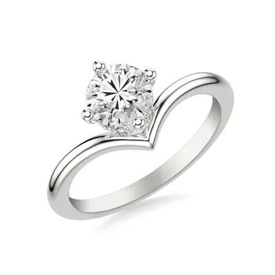 Candace Hidden Halo Chevron Engagement Ring