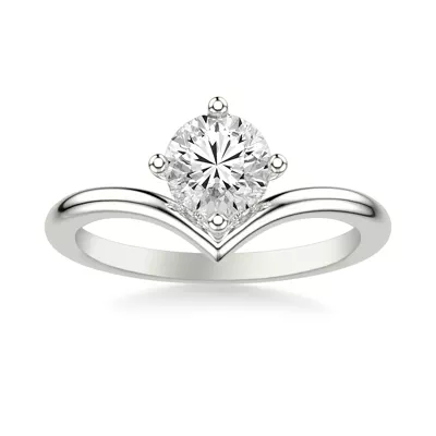 Candace Hidden Halo Chevron Engagement Ring