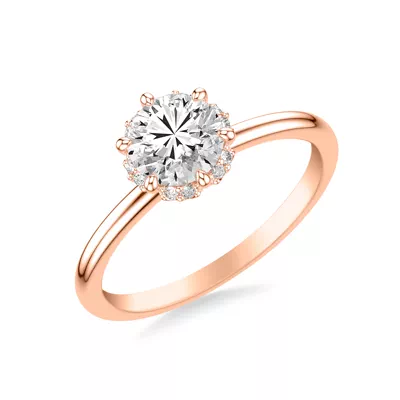 Briar Floral Halo Engagement Ring