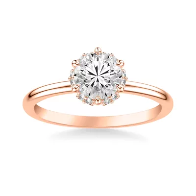 Briar Floral Halo Engagement Ring