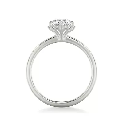 Briar Floral Halo Engagement Ring