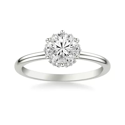 Briar Floral Halo Engagement Ring