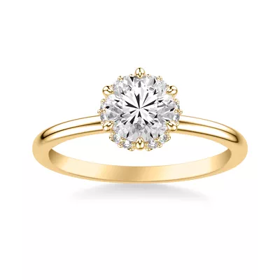 Briar Floral Halo Engagement Ring