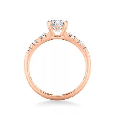 Cressida North-South Hidden Halo Engagement Ring
