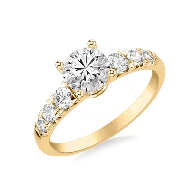 Cressida North-South Hidden Halo Engagement Ring