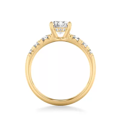 Cressida North-South Hidden Halo Engagement Ring
