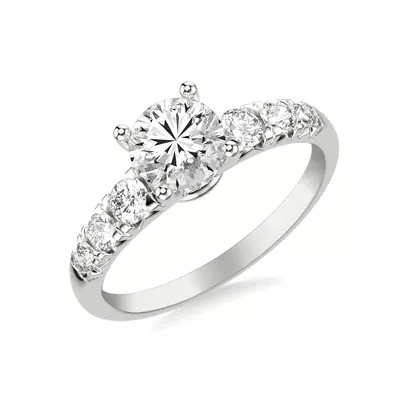 Cressida North-South Hidden Halo Engagement Ring