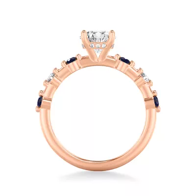 Zina Hidden Halo Sapphire Accent Engagement Ring