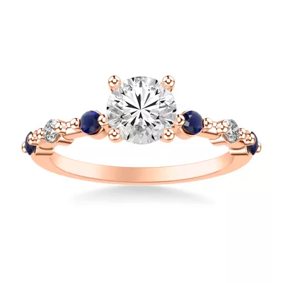 Zina Hidden Halo Sapphire Accent Engagement Ring