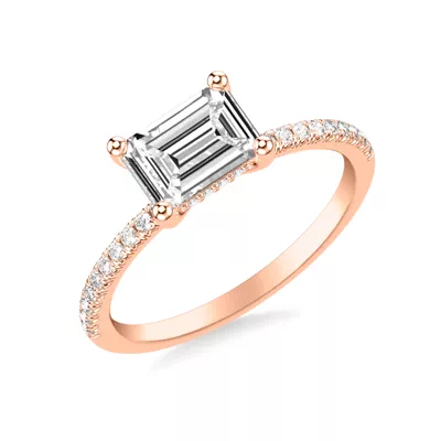 Leyton East-West Hidden Halo Pave Engagement Ring
