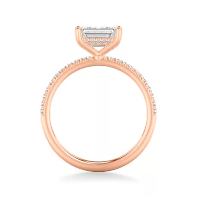 Leyton East-West Hidden Halo Pave Engagement Ring