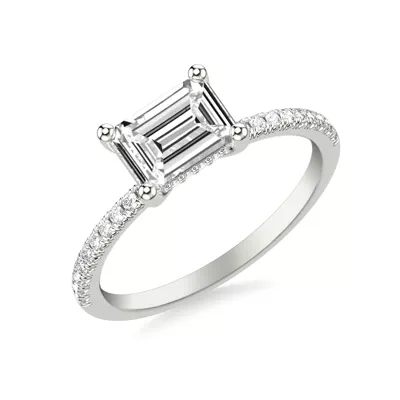 Leyton East-West Hidden Halo Pave Engagement Ring