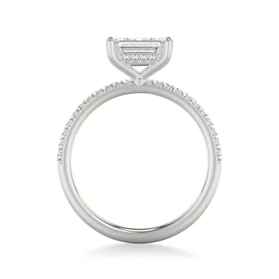 Leyton East-West Hidden Halo Pave Engagement Ring