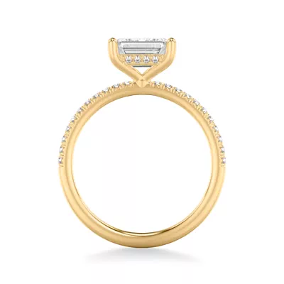 Leyton East-West Hidden Halo Pave Engagement Ring