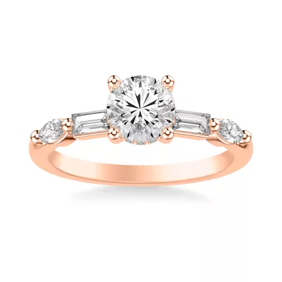 Keely Hidden Halo Mixed-Shape Engagement Ring