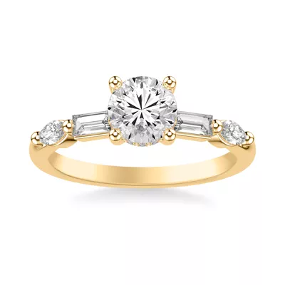 Keely Hidden Halo Mixed-Shape Engagement Ring