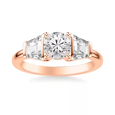 Charlene Trapezoid Lab Three-Stone Engagement Ring (1.0 ct. tw.)