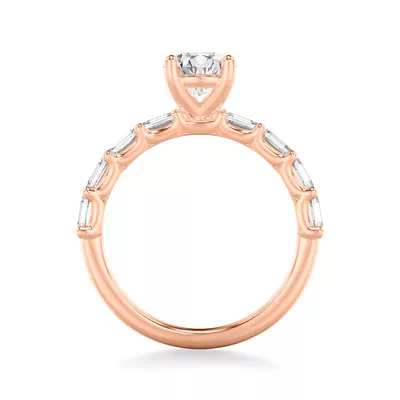 Morrisey East-West Emerald-Cut Lab Engagement Ring