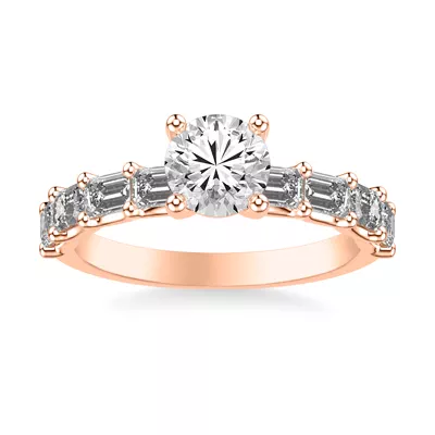 Morrisey East-West Emerald-Cut Lab Engagement Ring