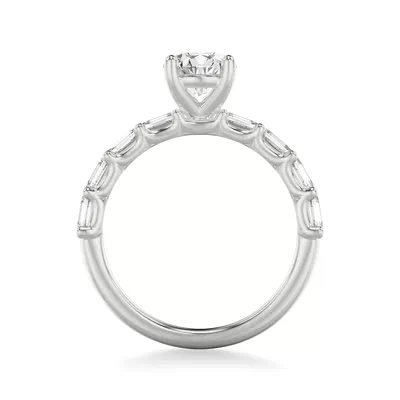 Morrisey East-West Emerald-Cut Lab Engagement Ring