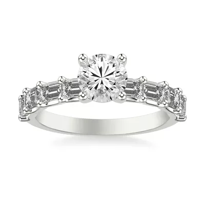 Morrisey East-West Emerald-Cut Lab Engagement Ring