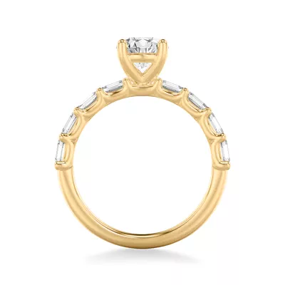 Morrisey East-West Emerald-Cut Lab Engagement Ring