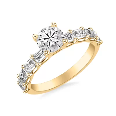 Morrisey East-West Emerald-Cut Lab Engagement Ring