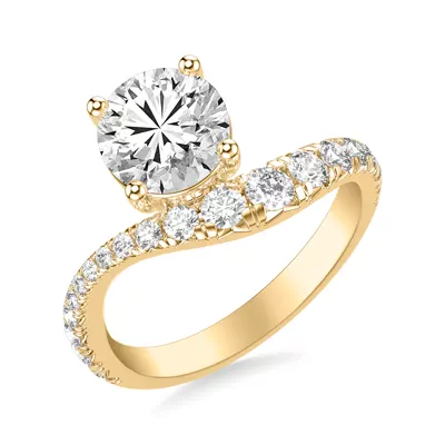 Curvelle Graduated Pavé Lab Engagement Ring