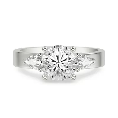 Cortina Pear Three-Stone Lab Engagement Ring