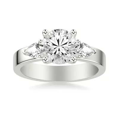 Cortina Pear Three-Stone Lab Engagement Ring