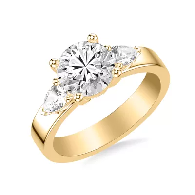 Cortina Pear Three-Stone Lab Engagement Ring
