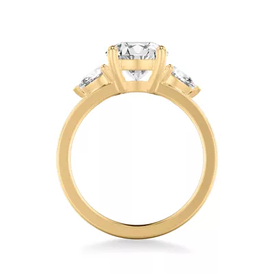 Cortina Pear Three-Stone Lab Engagement Ring