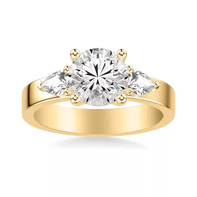 Cortina Pear Three-Stone Lab Engagement Ring