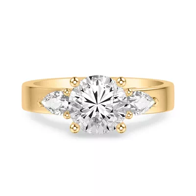 Cortina Pear Three-Stone Lab Engagement Ring
