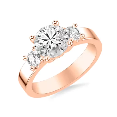 Cortina Round Three-Stone Lab Engagement Ring