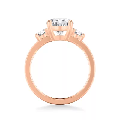 Cortina Round Three-Stone Lab Engagement Ring