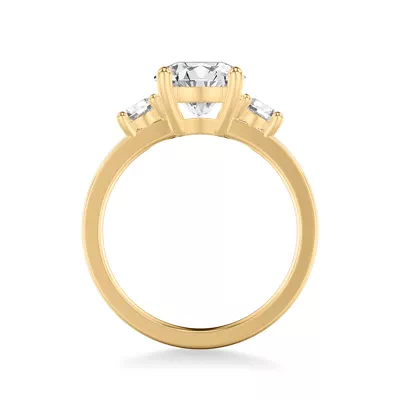Cortina Round Three-Stone Lab Engagement Ring