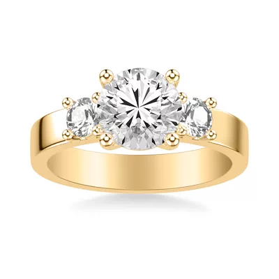 Cortina Round Three-Stone Lab Engagement Ring