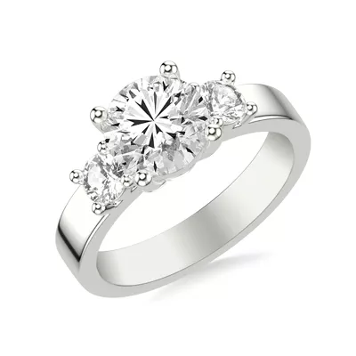Cortina Round Three-Stone Engagement Ring