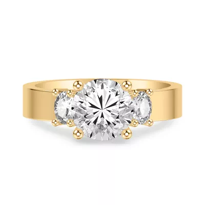 Cortina Oval Three-Stone Lab Engagement Ring