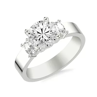 Cortina Oval Three-Stone Lab Engagement Ring