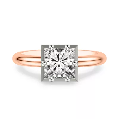 Domo Two-Tone Bezel Solitaire Engagement Ring