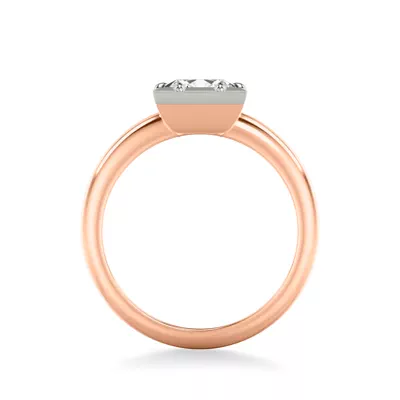 Domo Two-Tone Bezel Solitaire Engagement Ring