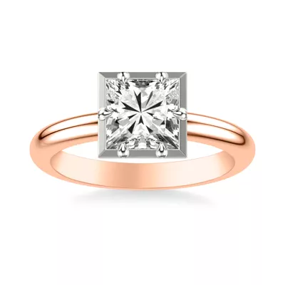 Domo Two-Tone Bezel Solitaire Engagement Ring