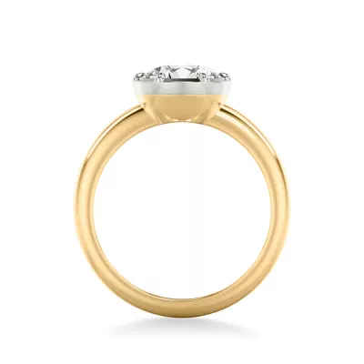 Domo Two-Tone Bezel Solitaire Engagement Ring