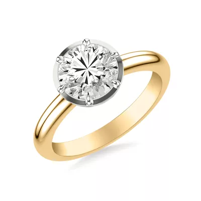 Domo Two-Tone Bezel Solitaire Engagement Ring